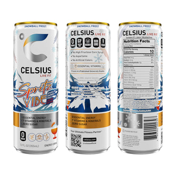 CELSIUS Sparkling Spritz Vibe Limited Edition  Sugar Free Energy Drink  12 Fl Oz (Pack of 12)
