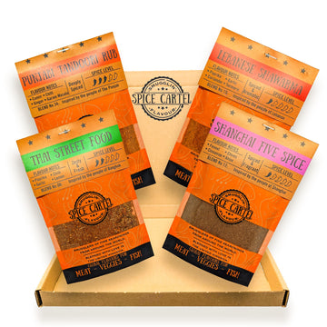 Spice Cartel Asian Street Food Herb & Spice Blends Collection, 4 Resealable Pouches, 4.94 oz Total Weight