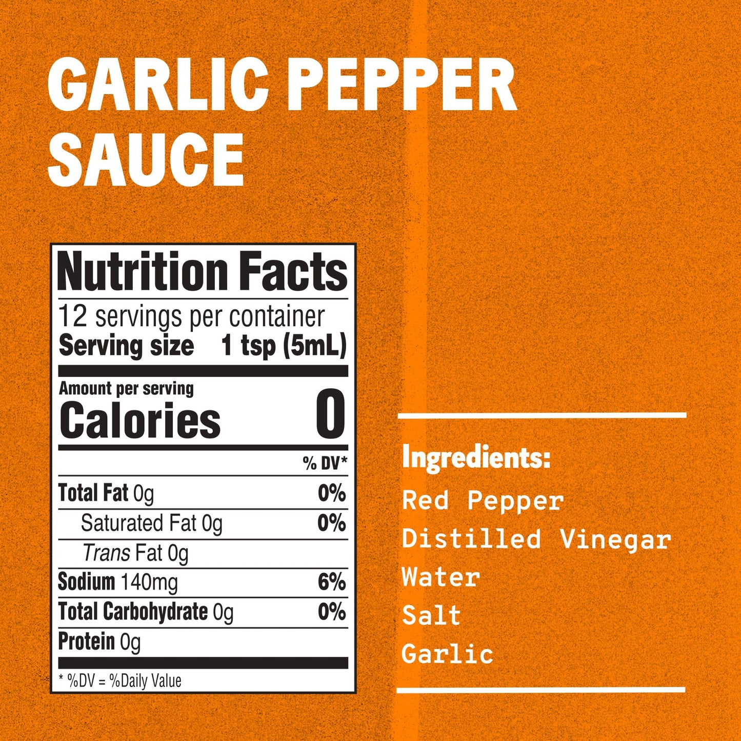 Tabasco Brand Cayenne Garlic Pepper Sauce, Mild Hot Sauce, Glass Bottle, Smoky & Zesty Blend With Savory Garlic, Bold Flavor, Gr