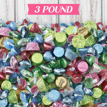 Bulk Easter Chocolate Candy Variety Pack 3 Pound - 220 Pieces Individually Wrapped Bulk Assorted Candy For Egg Fillers, Easter B