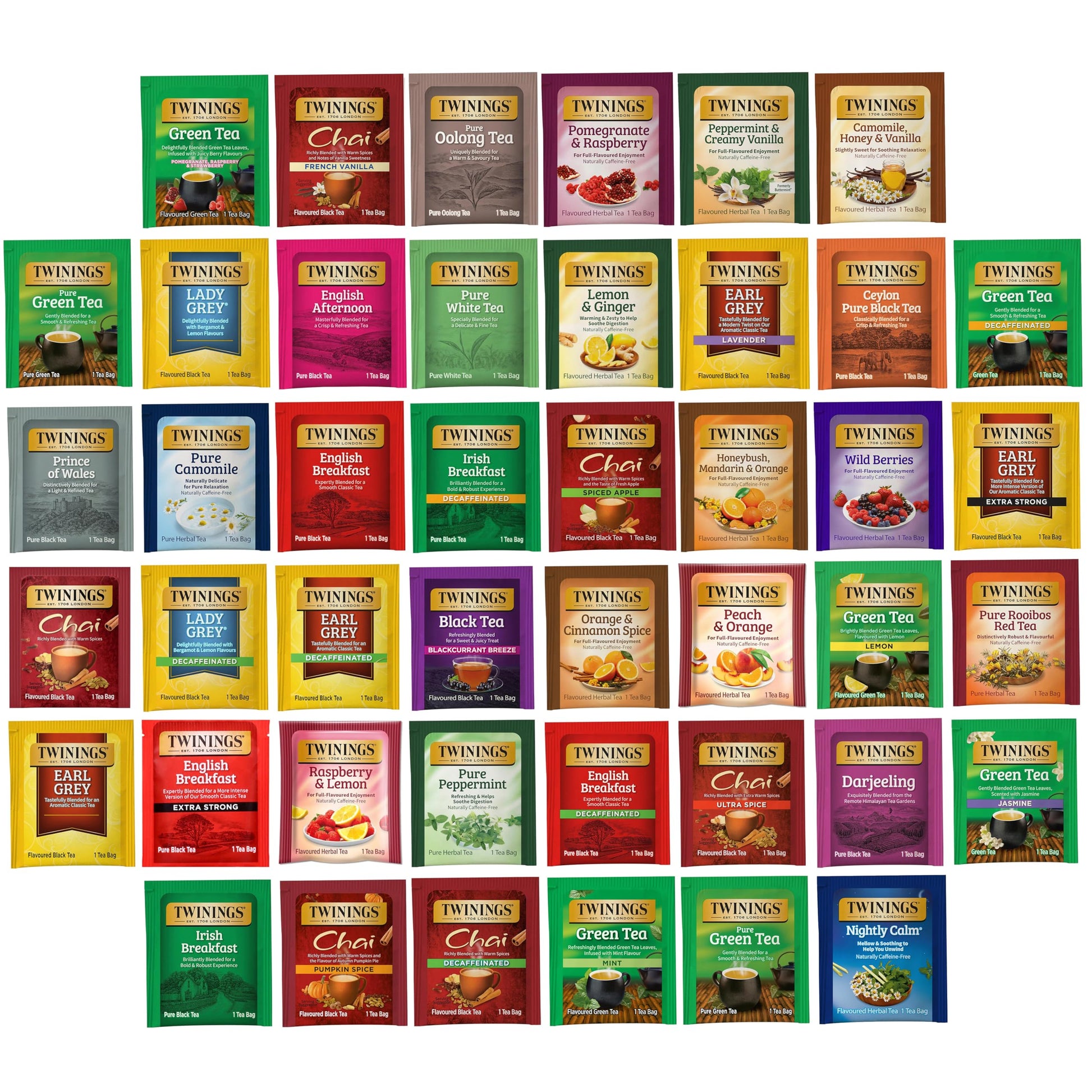 Twinings Tea Bag Sampler Assortment, Variety Pack (44 Count), 44 Unique Flavors for Tea Lovers: Women, Men, Couples, Family, Fri