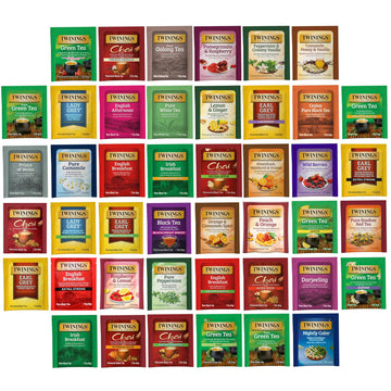 Twinings Tea Bag Sampler Assortment, Variety Pack (44 Count), 44 Unique Flavors for Tea Lovers: Women, Men, Couples, Family, Fri