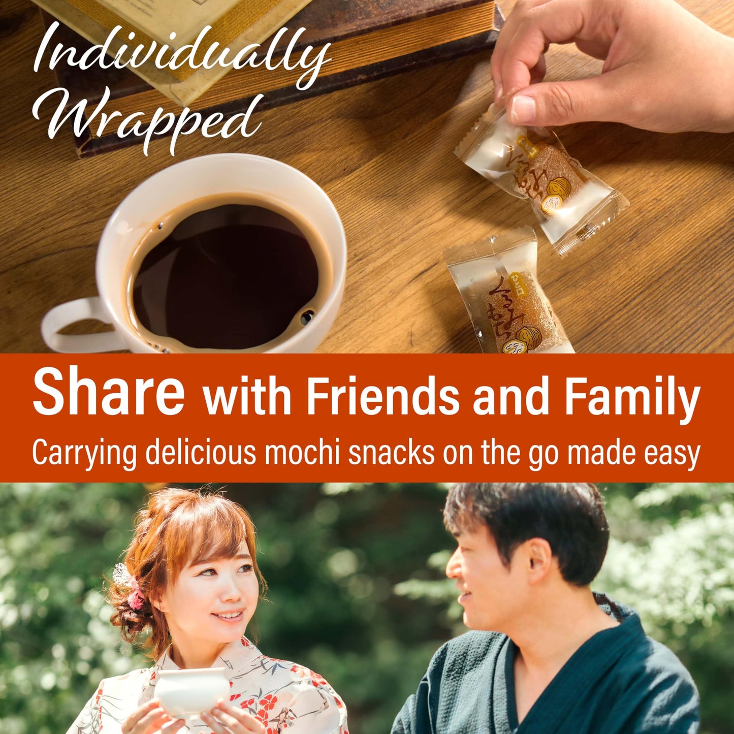 Yamasan Kyoto Uji Japanese Walnuts Mochi Candies, Japanese Traditional Nostalgic Sweets,Soft, Chewy And Mild Taste, Individually