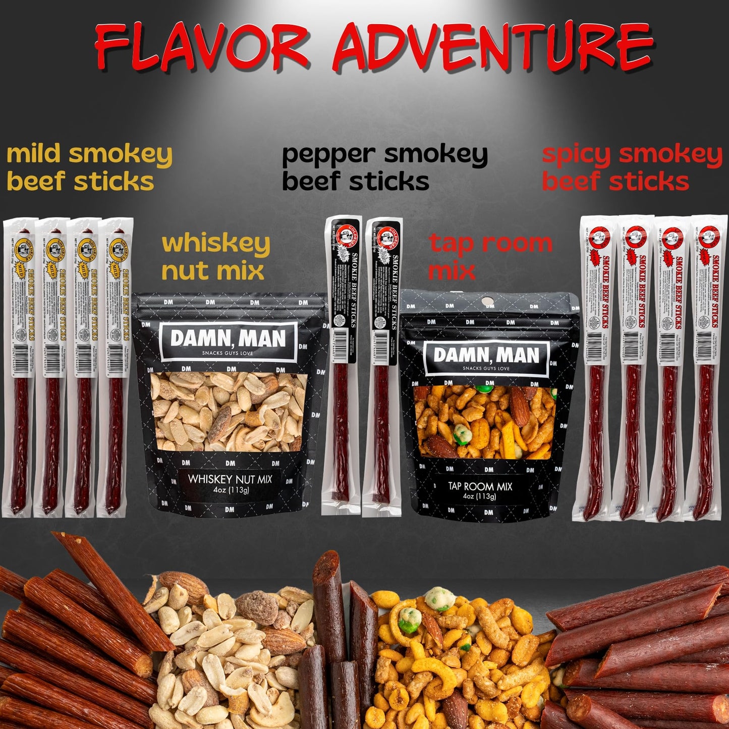 SUGAR PLUM Beef Jerky Gift Basket - 12pc Snack Variety Box, Unique Food Gift Idea for Men, Perfect for Birthdays and Care Packages