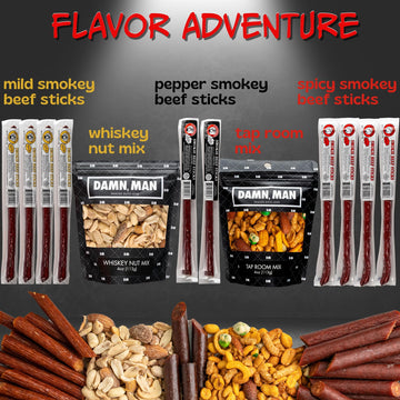 SUGAR PLUM Beef Jerky Gift Basket - 12pc Snack Variety Box, Unique Food Gift Idea for Men, Perfect for Birthdays and Care Packages