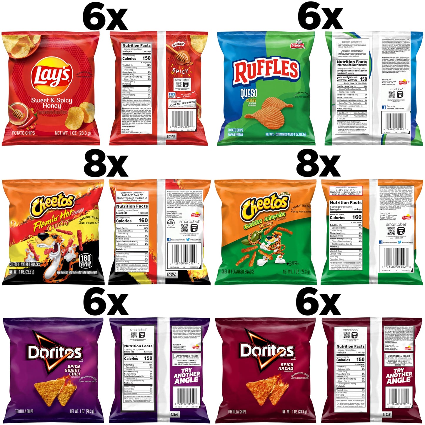 Frito Lay Cheesy Spicy Sweet Variety Pack, 1 Ounce (Pack of 40)