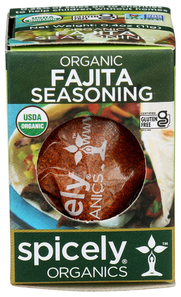 Spicely Organic Seasoning Fajita 0.40 Ounce Ecobox Certified Gluten Free