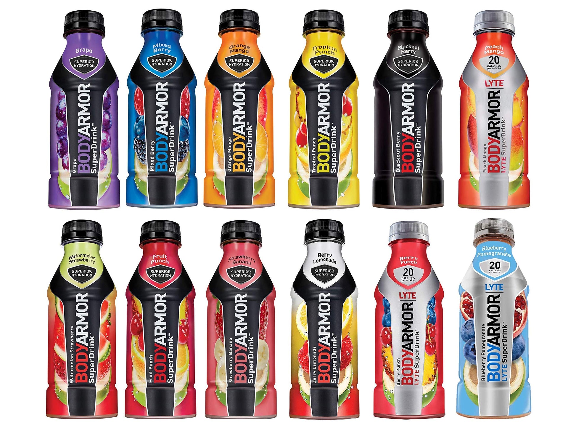 BODYARMOR Body Armor Superdrink Variety Pack, 16 Fl Oz (Pack of 24), Assorted Flavors