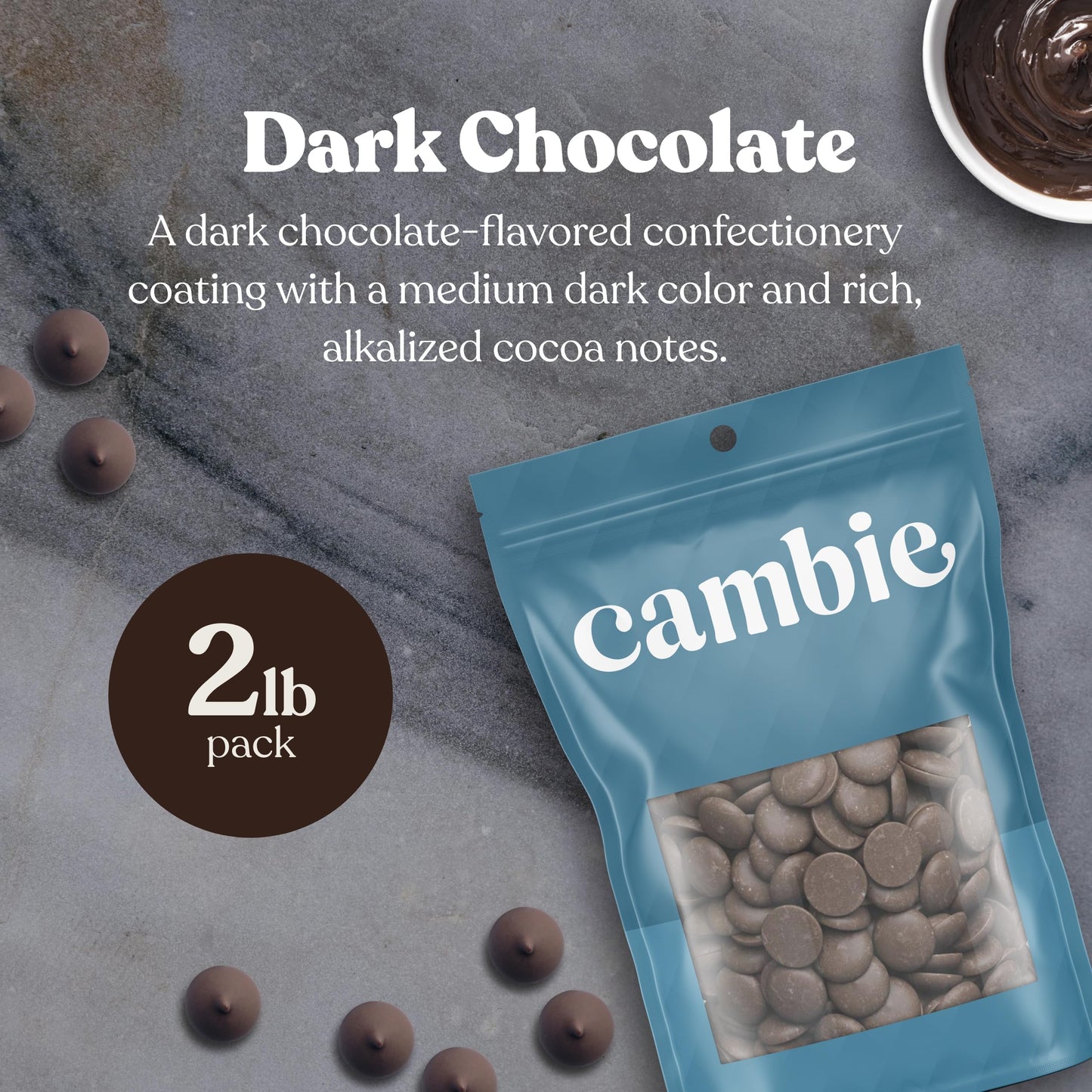 Merckens Dark Melting Chocolate - 2 Pounds of enhanced Quality Dark Candy Melts to make a Dubai Chocolate Bar  Cake Pops  Cocoa  s  & Homemade Desserts