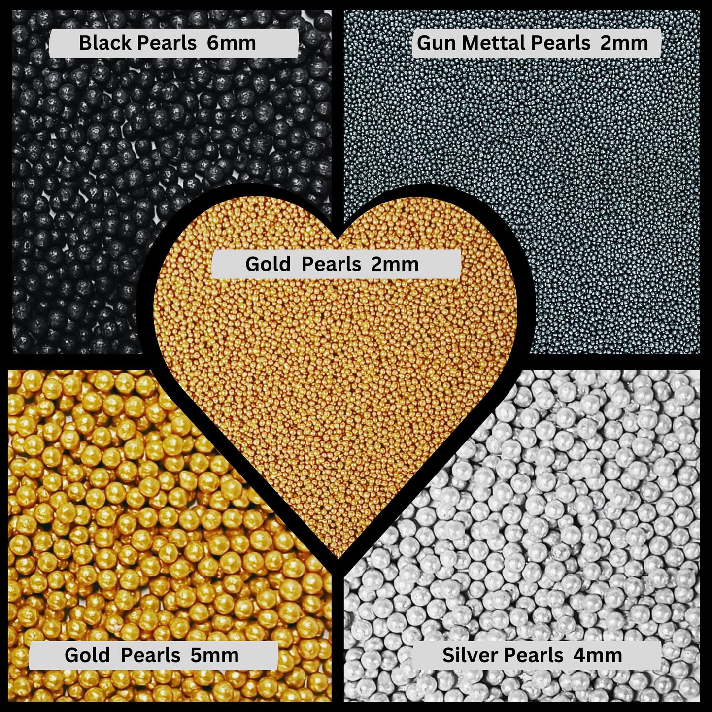 Confect Edible Galaxy Sprinkles | Sprinkles For Cakes & Cupcakes Decoration | Pack Of 5 Mix Black, Champagne Gold, Sliver, Grey & Golden Pearl | Vegan, Gluten-Free, Nut-Free, Soy-Free, Dairy-Free, Palm Oil-Free- 5 Oz