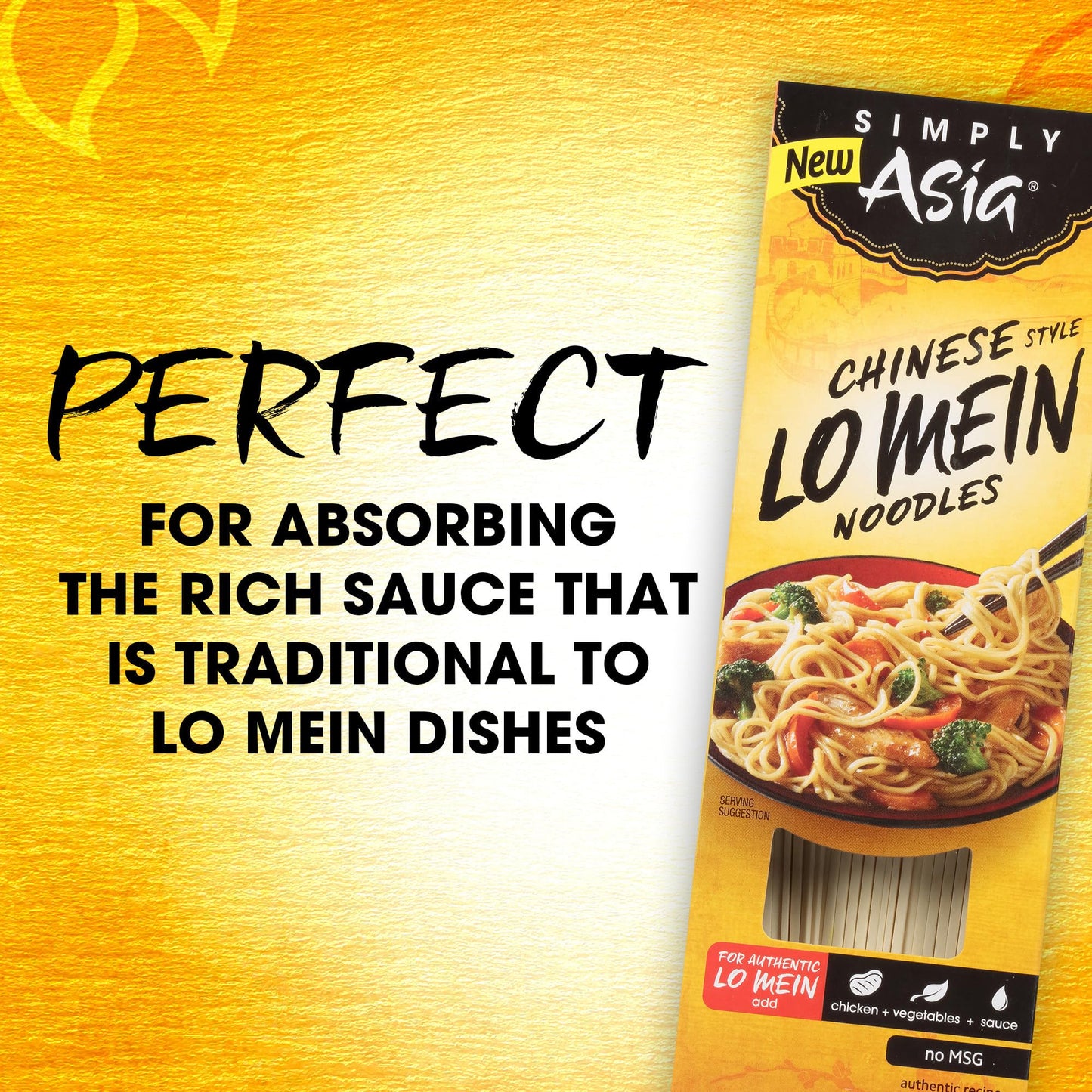 Simply Asia Lo Mein Noodles, Chinese Style, No MSG, For Cold Noodle Soups, Vegetable Lo Mei, Chicken Lo Mein & Stir-Fries, 14 oz