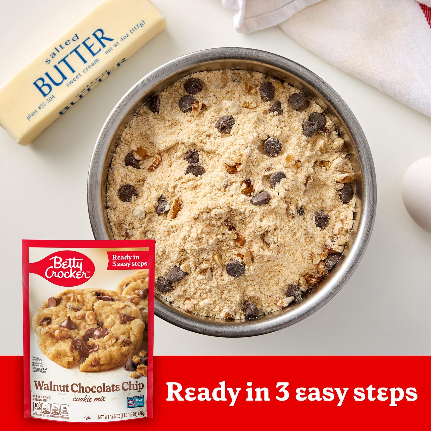 Betty Crocker Cookie Mix, Walnut Chocolate Chip, 17.5 Oz Pouch