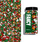 Fancy Sprinkles Limited Edition Holiday All Wrapped Up Red and Green Crunchy Sprinkles (Fancys signature inclusion)  Christmas Tree Shapes  White Stars  Nonpareils  Gingerbread Men and Stocking Shapes (0.5c)