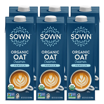 SOWN Organic Oat Creamer Vanilla - Barista Oat Milk Non Dairy Coffee Creamer - Plant Based, Dairy-Free, Vegan, Gluten-Free, Non-