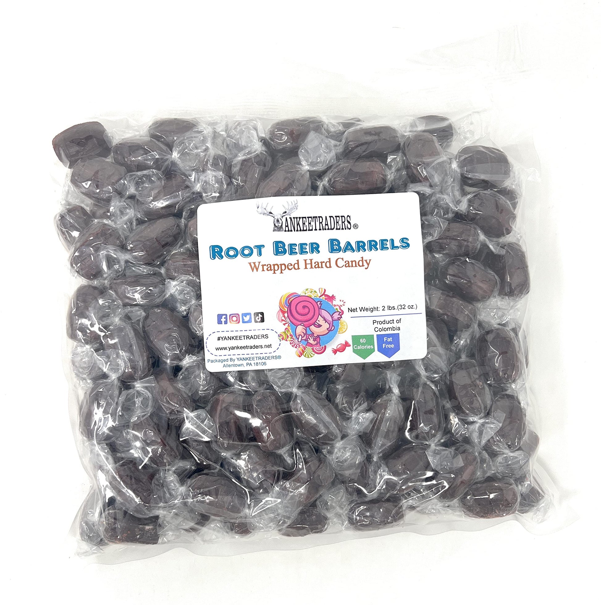 YANKEETRADERS Old Fashioned Candy Barrels, Root Beer, 2 Pound, Brown, Pack of 1