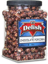 Gourmet Chocolate Popcorn by Its Delish, 16 OZ Jumbo Container - Festive Caramel Corn Air Popped Sweet and Crunchy Glazed Carmel