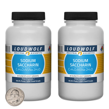 Sodium Saccharin / 1 Pound / 2 Bottles / 99.9% Pure USP Food Grade/Fine Crystals