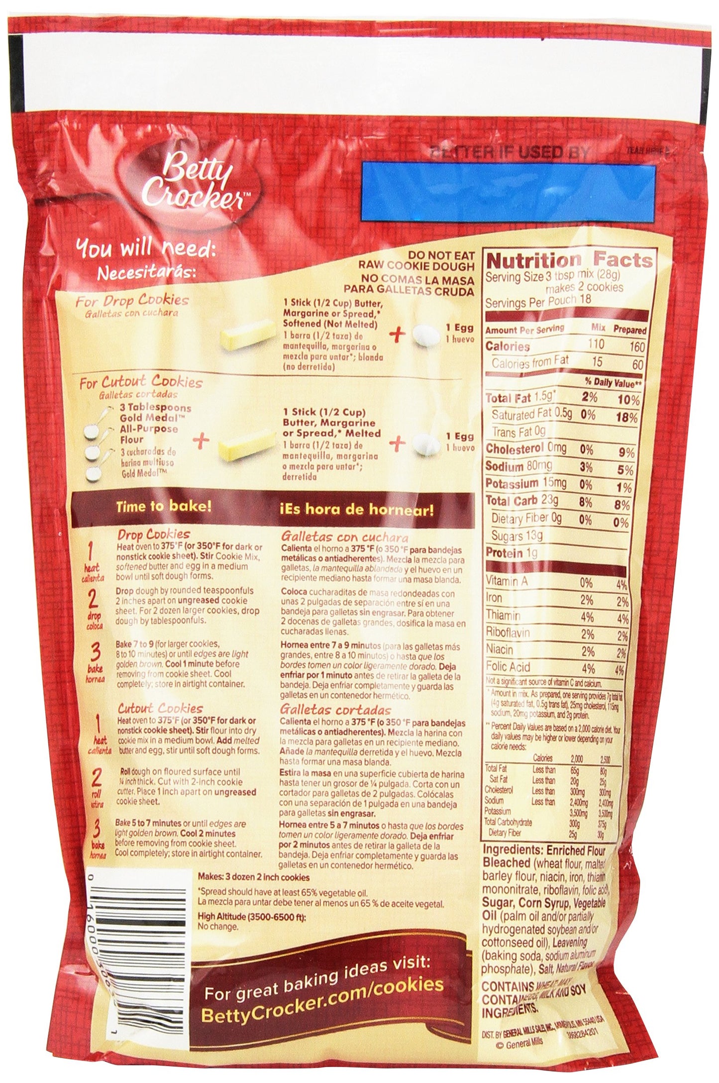 Betty Crocker Cookie Mix, Sugar 17.5 Oz 6 Pack