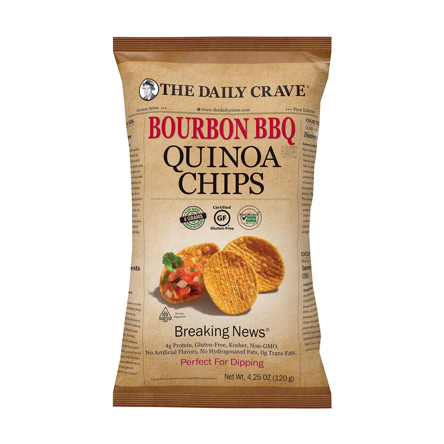 The Daily Crave Bourbon Bbq Quinoa Chips, Gluten Free, 4.25 Ounces (Pack Of 8)