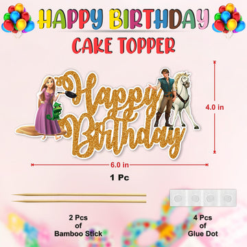 Rapunzl Happy Birthday Cake Topper - Birthday Decorations.