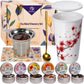 Harmoleaf Tea Gift Set for Women - 6 Herbal Loose Leaf Tea Blends  Insulated Ceramic Cup with Infuser & Lid | Birthday  Mothers Day  Anniversary & Retirement Gift for Her