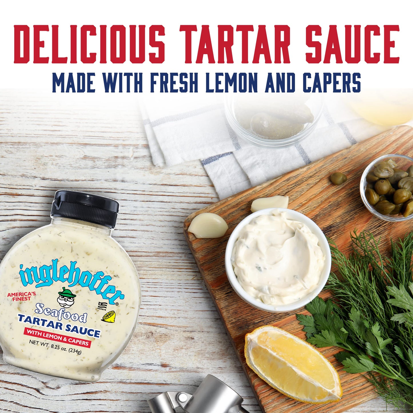 INGLEHOFFER Seafood Tartar Sauce, 8.25 Oz Squeeze Bottle, Pack of 1