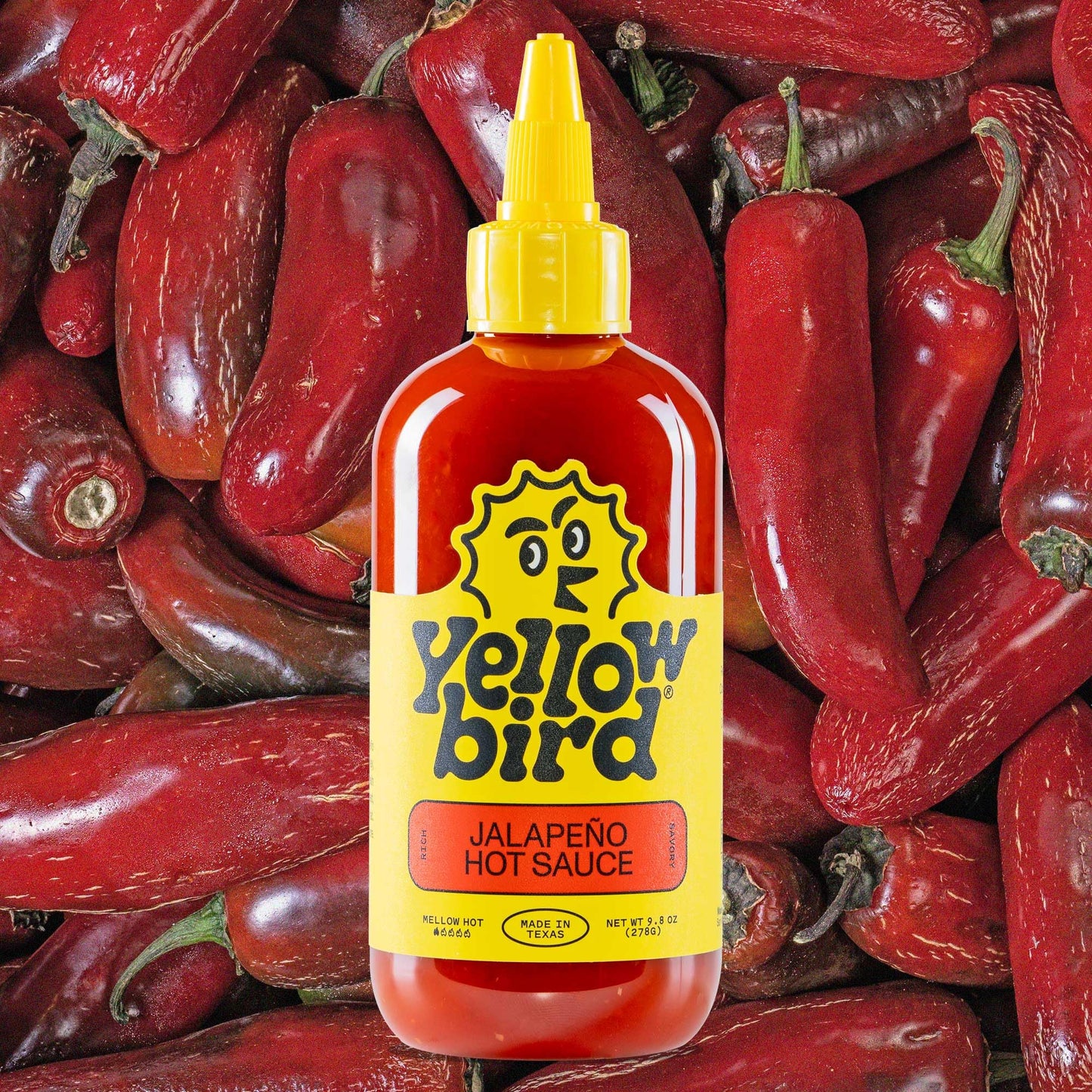 Jalapeno Hot Sauce By Yellowbird - Jalapeno Hot Sauce With Red Jalapeno Peppers, Carrots, Onions, And Garlic - Plant-Based, Glut