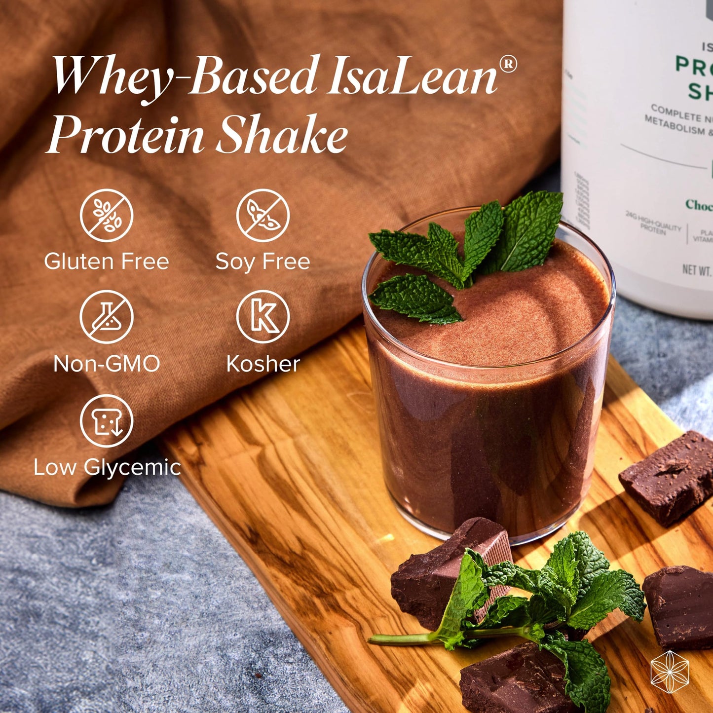IsaLean Protein Shake - Complete Superfood Meal Replacement for Maintaining Healthy Weight and Lean Muscle Growth with 24 Vitamins and Minerals - 28.1 oz - 14 Meal Canister (Chocolate Mint) - Canister