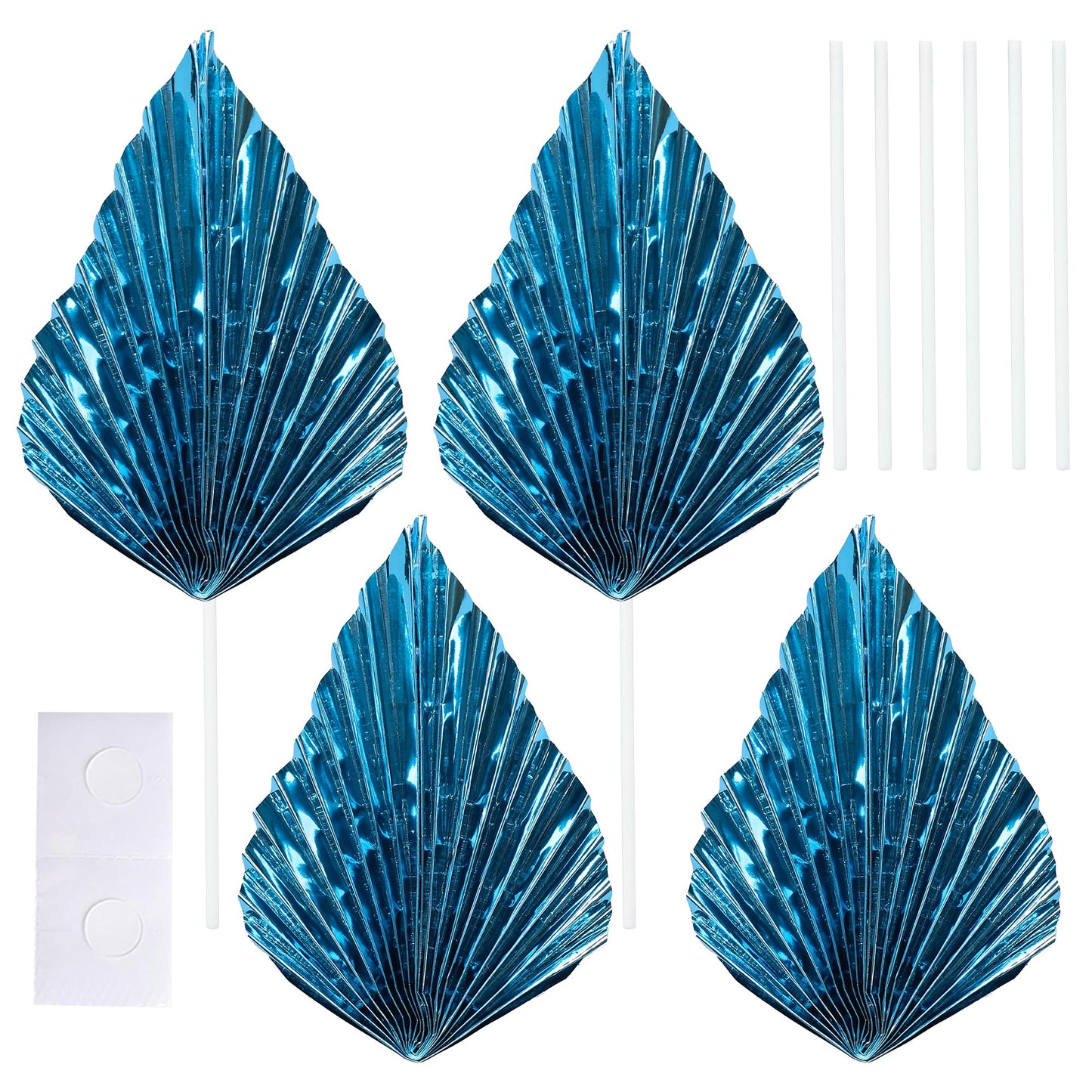 Gyufise 6Pcs Paper Palm Fan Cake Toppers Palm Spear Leaves Fan Cupcake Toppers Cake Insert Decorations Craft Diy Cake Bakeware D