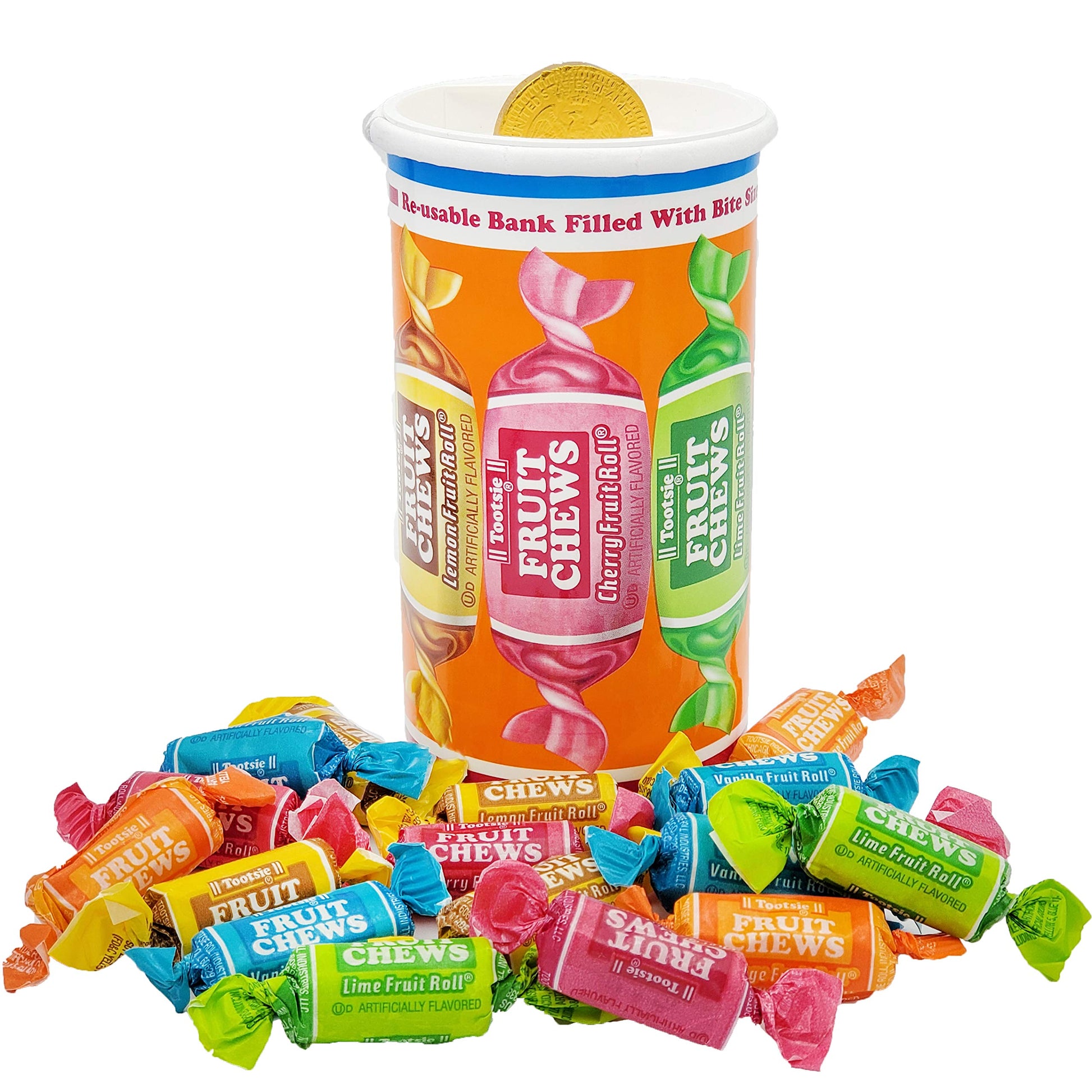 Fruidles Tootsie Bank Twist Midgees Roll, Peanut-Free, Gluten-Free, Kosher Certified, Individually Wrapped, 4oz (Single)