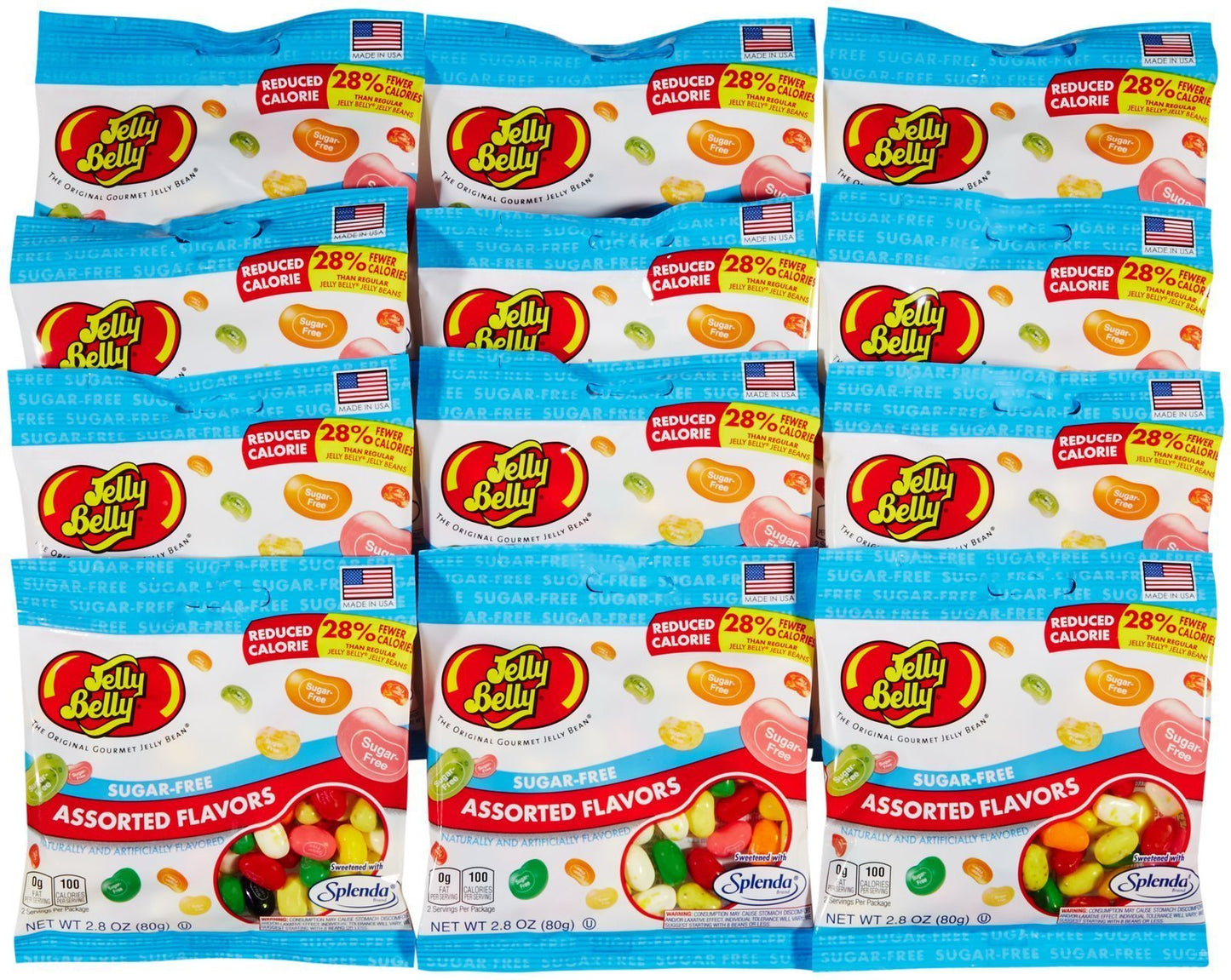 Sugar-Free Jelly Belly Jelly Beans - Genuine, Official, Straight from the Source, 2.8 Ounce (Pack of 12)