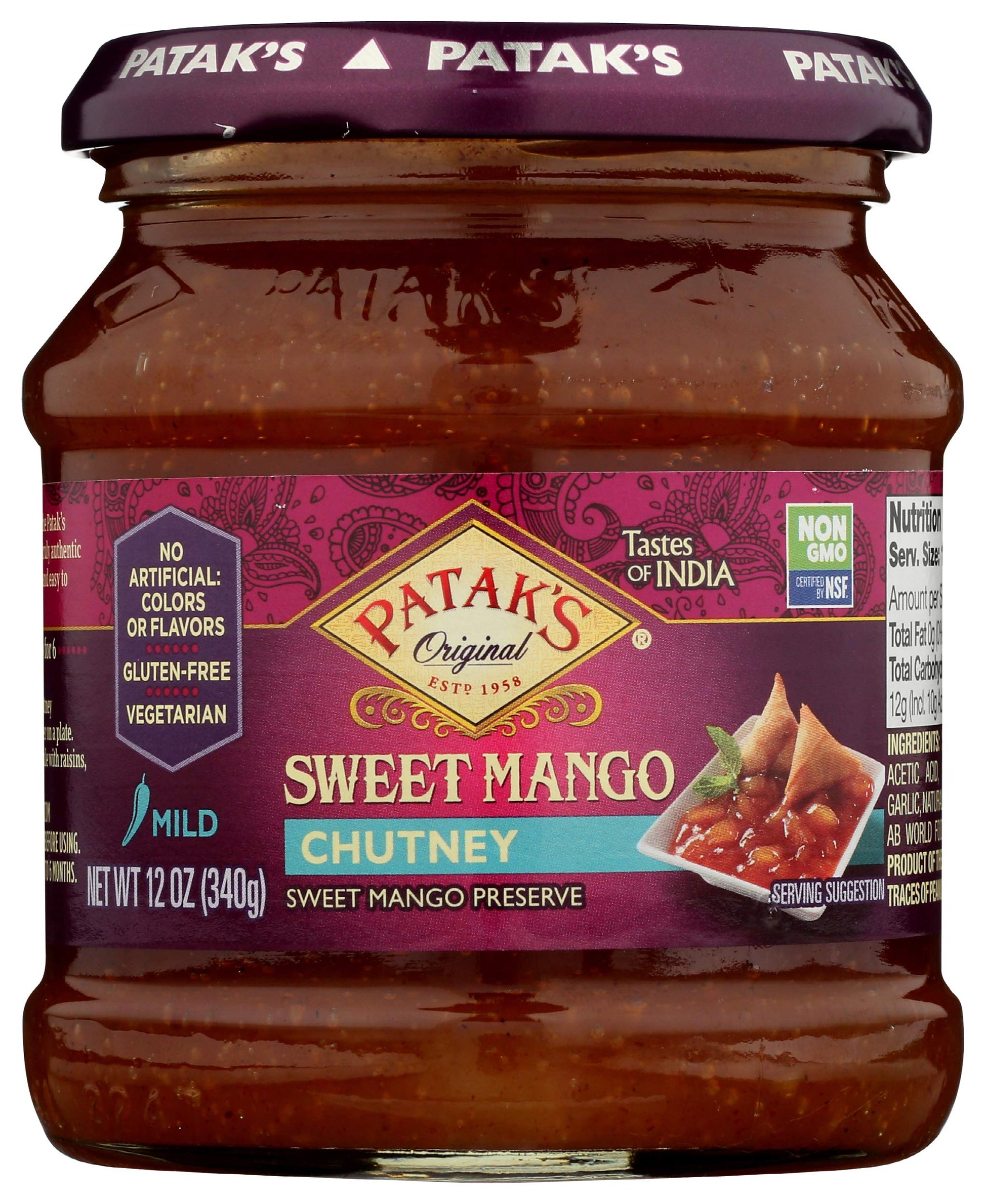 Patak's Sweet Mango Chutney, 12 Fl Oz