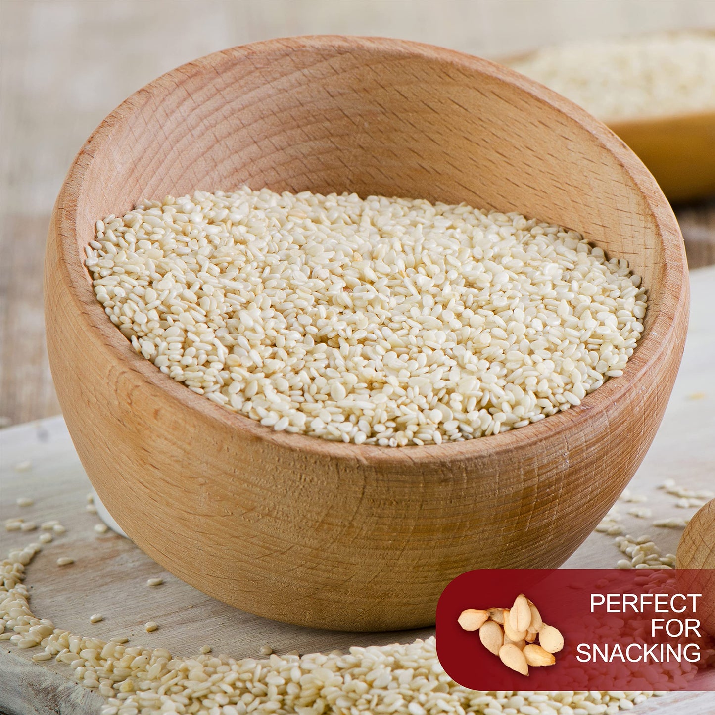 We Got Nuts White Hulled Sesame Seeds 5 Lbs (80Oz) Bag | No Preservatives Added, Non-Gmo, 100% Natural With No Shell | For Bakin