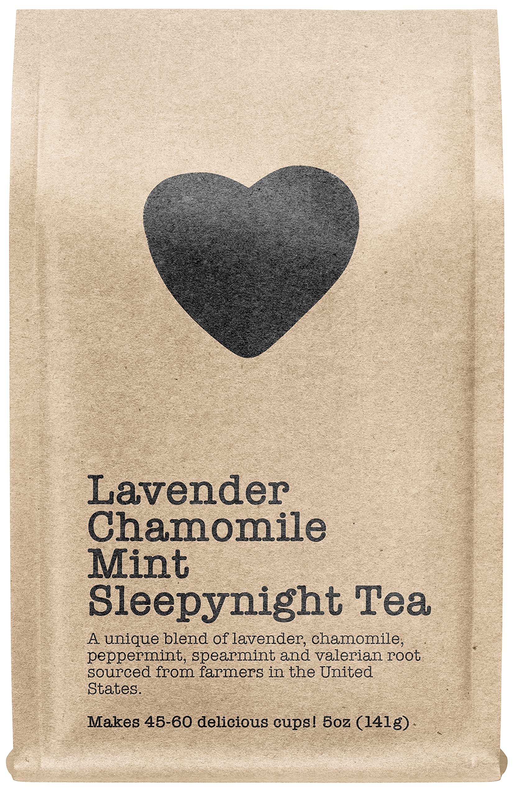 Harts of America Lavender Chamomile Mint Sleepynight Tea, Caffeine Free, Loose Leaf, 5 Ounce Eco-Conscious Pouch