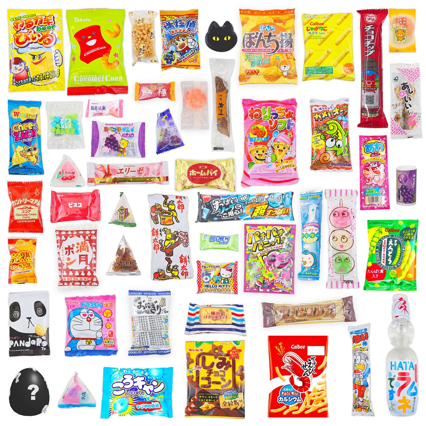 Sakura Box Japanese Candy & Snacks Dagashi Set - 50 Pieces Gift Box, 1 Count