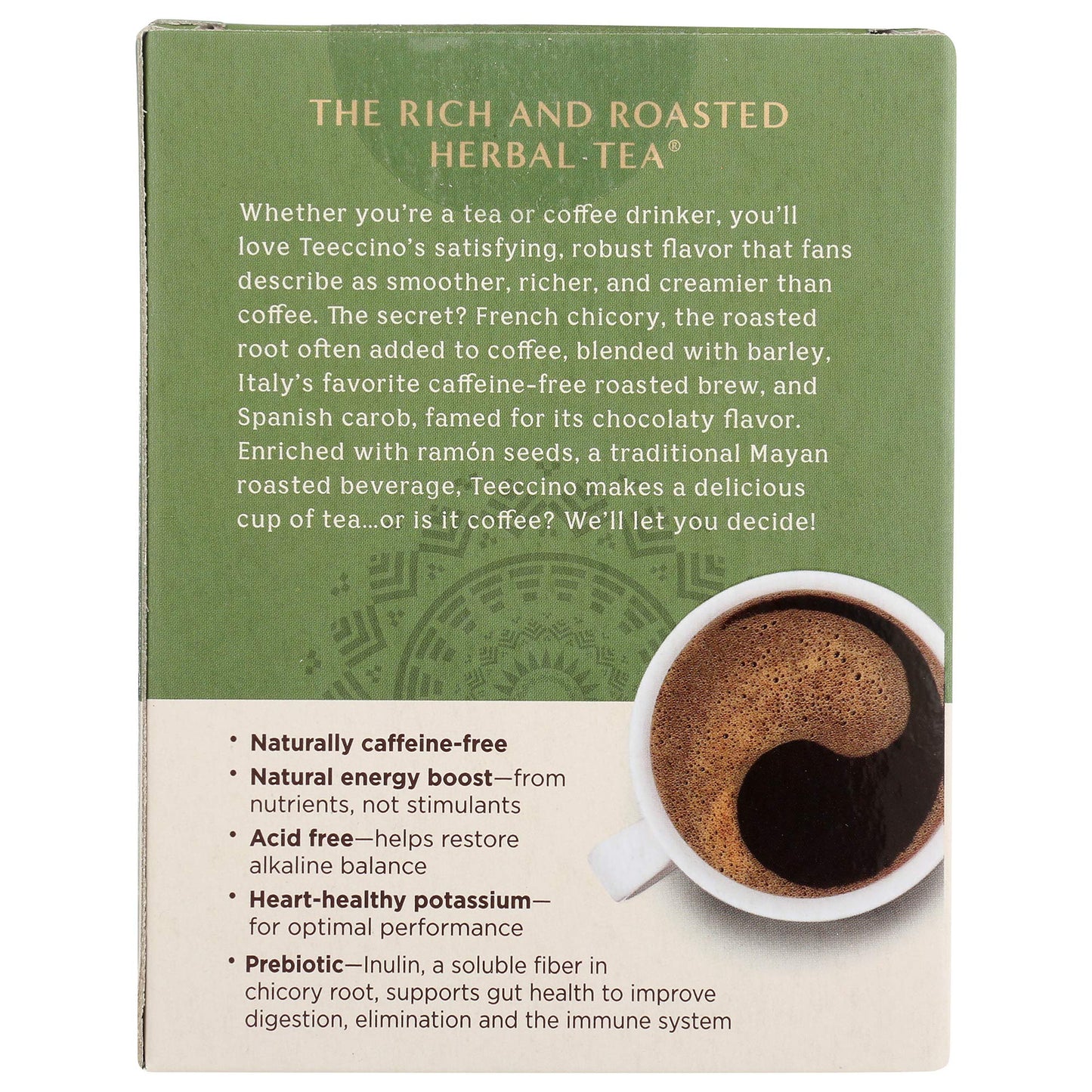Teeccino French Roast Herbal Tea - Caffeine Free Coffee Alternative, 10 Tea Bags