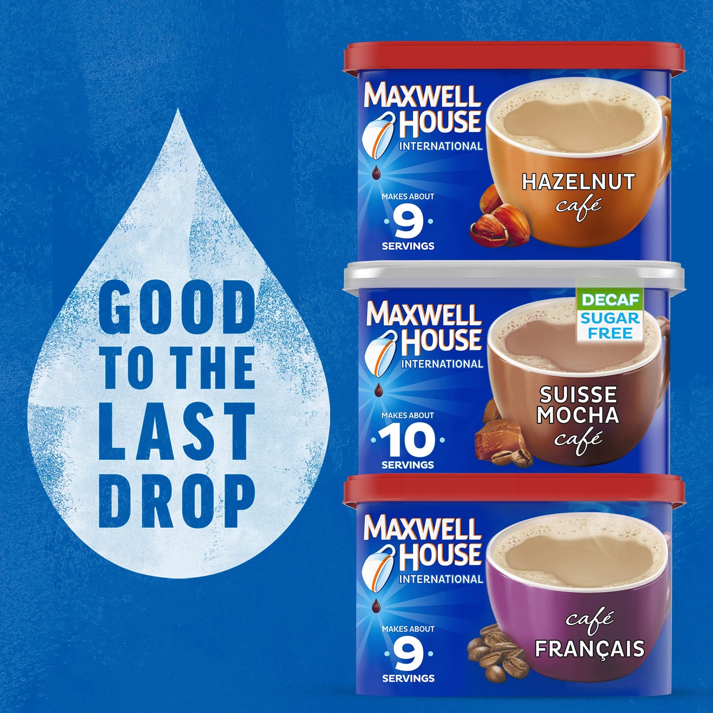 Maxwell House International Hazelnut Caf  -Style Instant Coffee Beverage Mix (9 oz Canister)