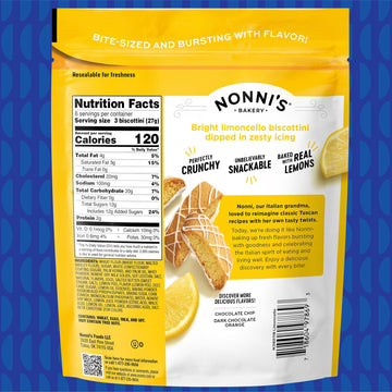 Nonni'S Biscotti Style Bite Sized Twice Baked Crispy Cookie Bites - Kosher - 4.8Oz, Limoncello Biscottini (Pack Of 6)
