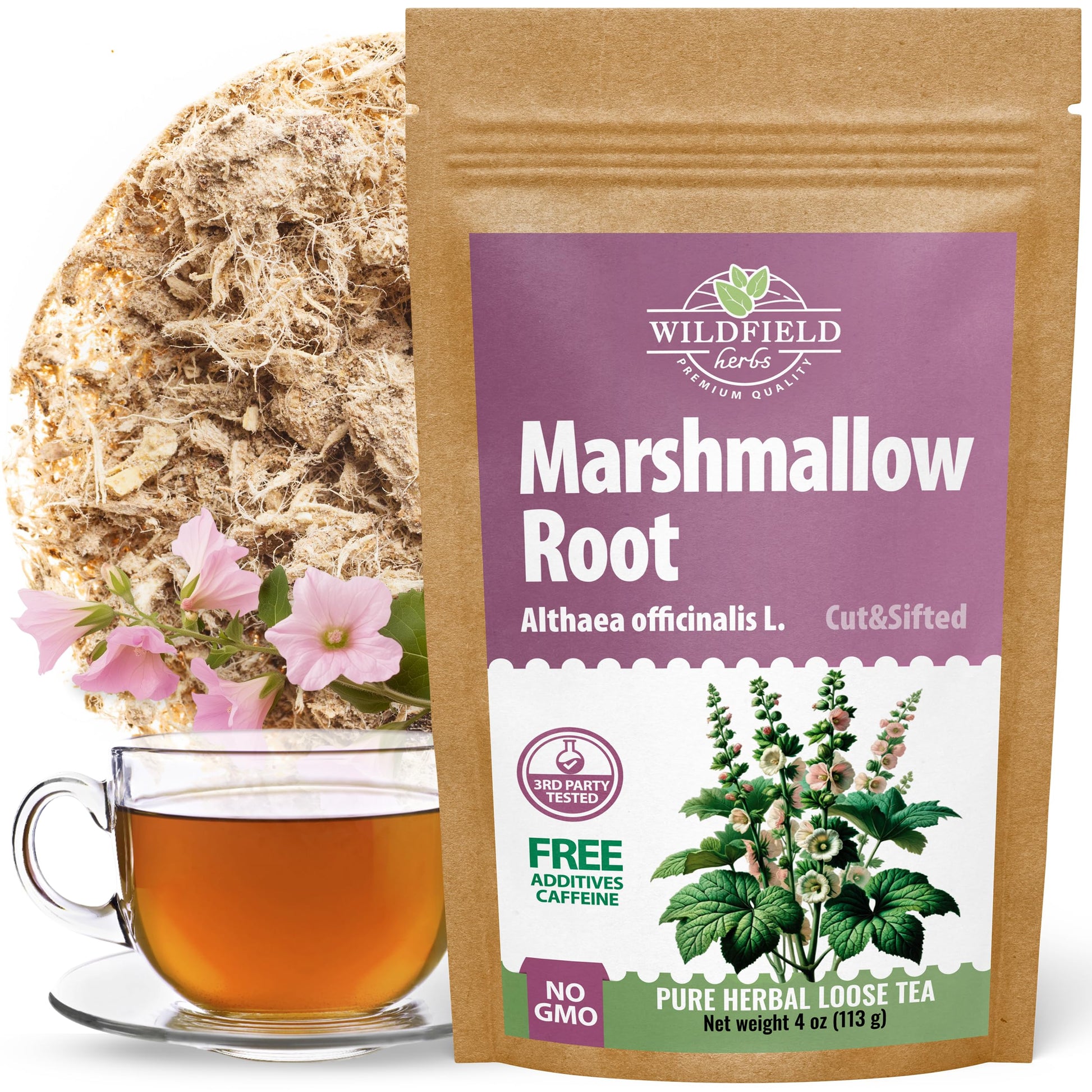 4 Oz. Dried Marshmallow Root Tea Marshmallow Root Herb Herbal Tea (Althaea Officinalis) - 113G Herb Ra?Z De Malvavisco