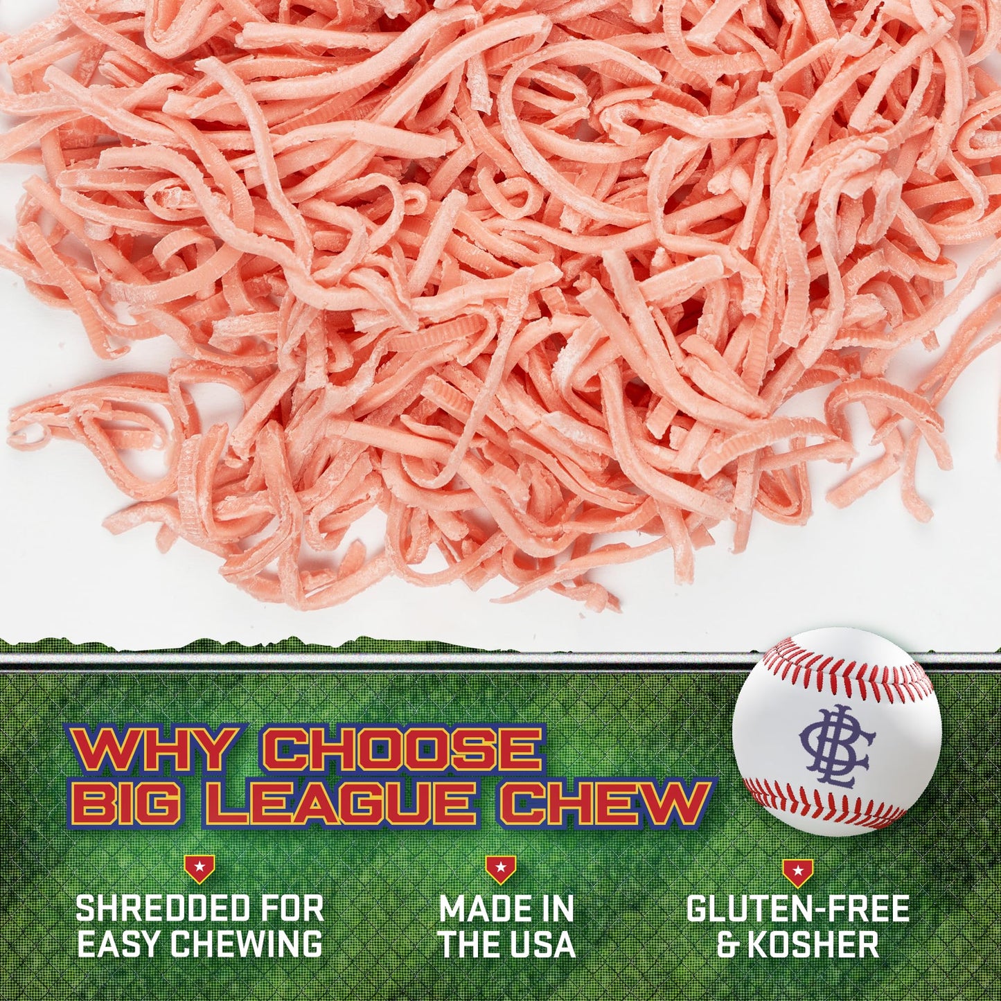 Big League Chew Original Bubble Gum 3-Pack, 2.12oz Packets - White, Baseball Candy for   and Party Favors