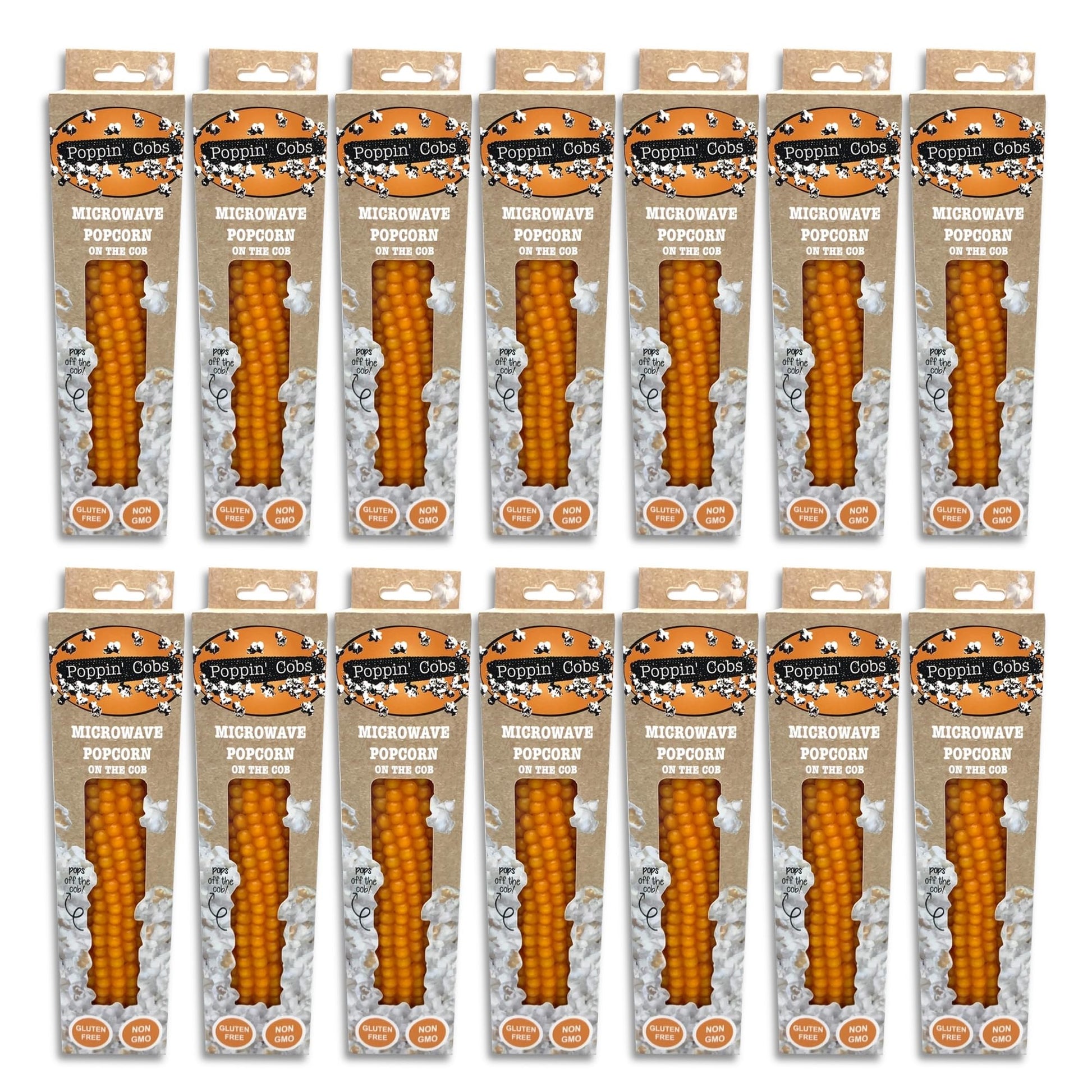 Microwave Popcorn on the Cob - Pops off the Cob | Poppin Cobs Popcorn | Single Pack Case (14 Count) | Single Ingredient | Glute