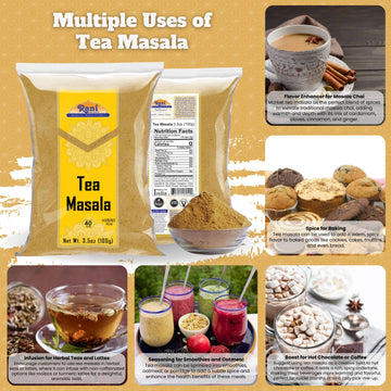 Rani Tea (Chai) Masala Indian Spice Blend 3.5Oz (100G) ~ All Natural | Vegan | Gluten Friendly | Salt & Sugar Free | Non-Gmo | N
