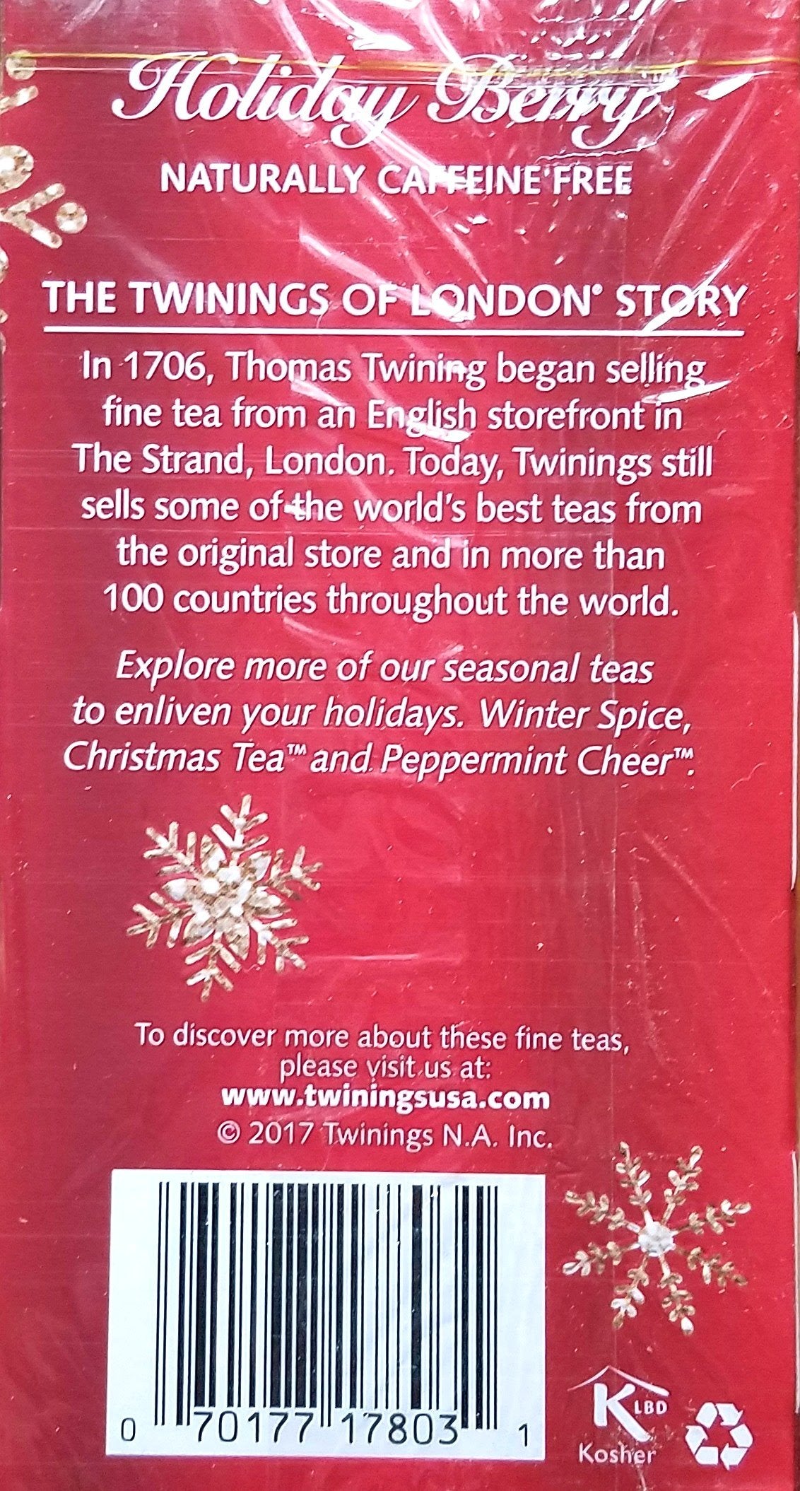 Twinings Of London Holiday Variety Tea Bag Pack, Peppermint Cheer, Holiday Berry, Christmas Tea, Winter Spice, 20 Count (Pack Of