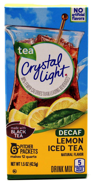 Crystal Light Decaf Lemon Iced Tea Natural Flavor Drink Mix, 12-Quart Canister