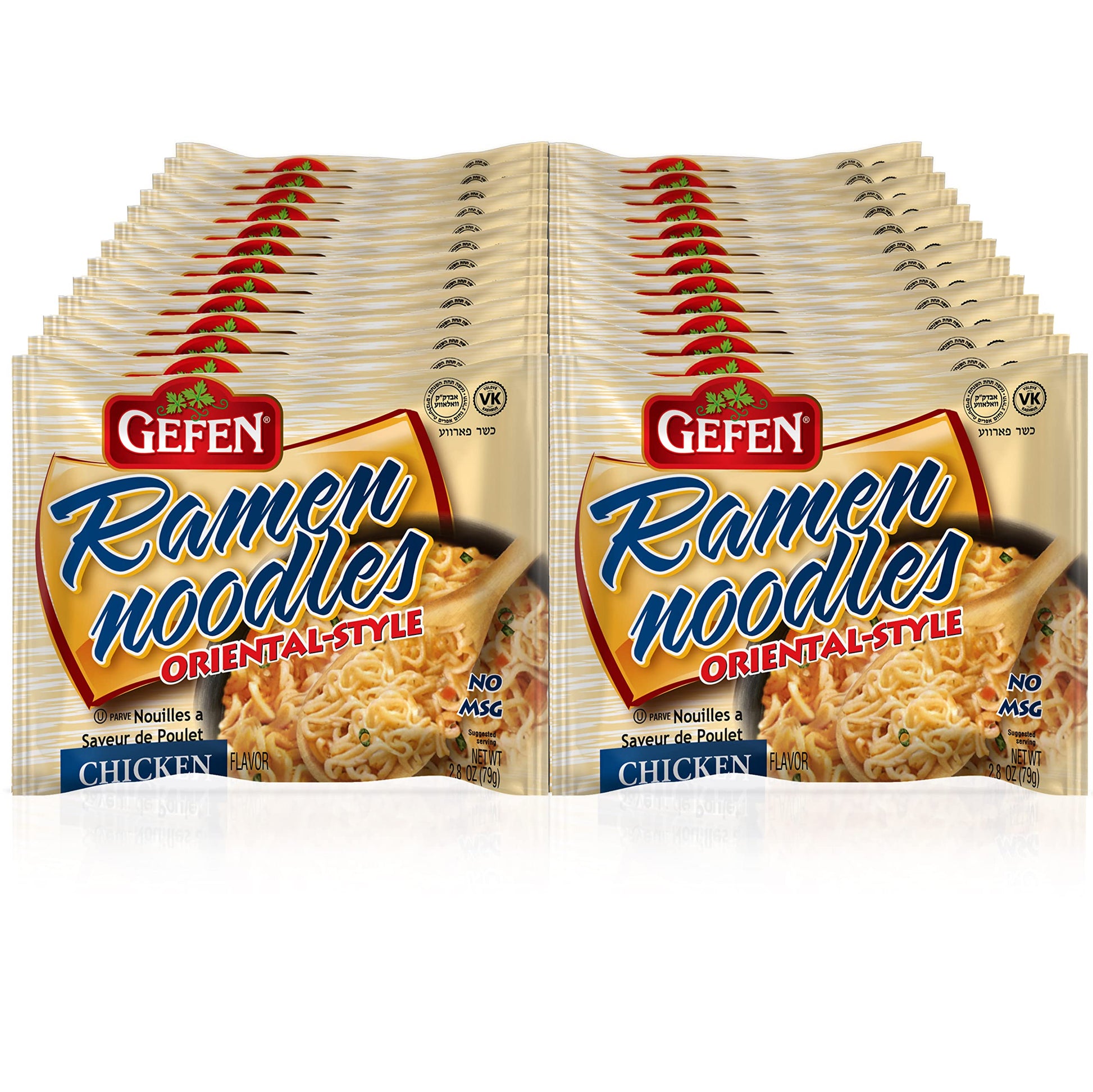 Gefen, Instant Ramen Noodles, No Msg Chicken Flavor, 3Oz (24 Pack) Meat Free, Certified Kosher
