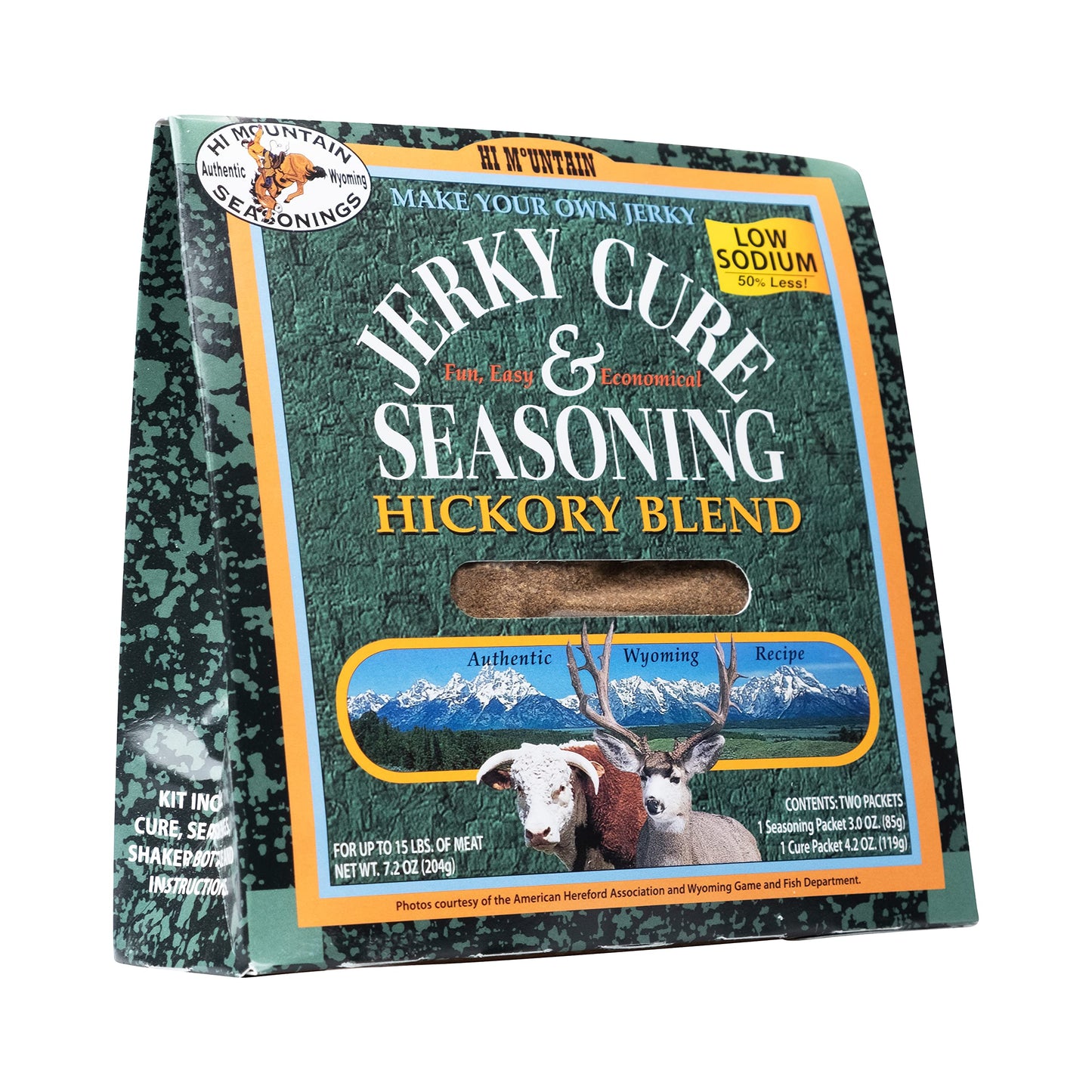 Hi Mountain Jerky Seasoning And Cure Kit | Low Sodium Hickory Blend | Create Savory Homemade Beef Jerky | Great For Beef, Deer,