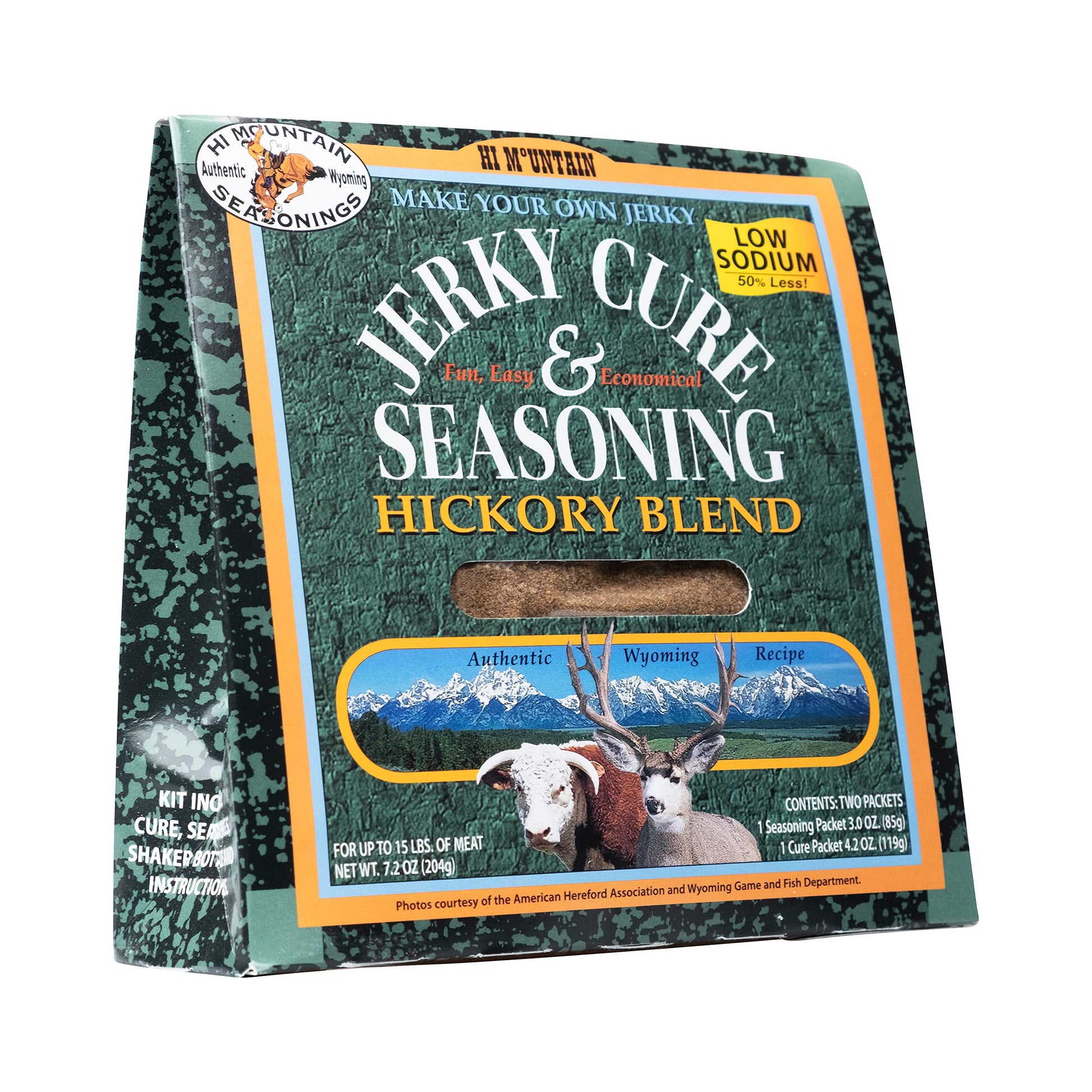 Hi Mountain Jerky Seasoning And Cure Kit | Low Sodium Hickory Blend | Create Savory Homemade Beef Jerky | Great For Beef, Deer,