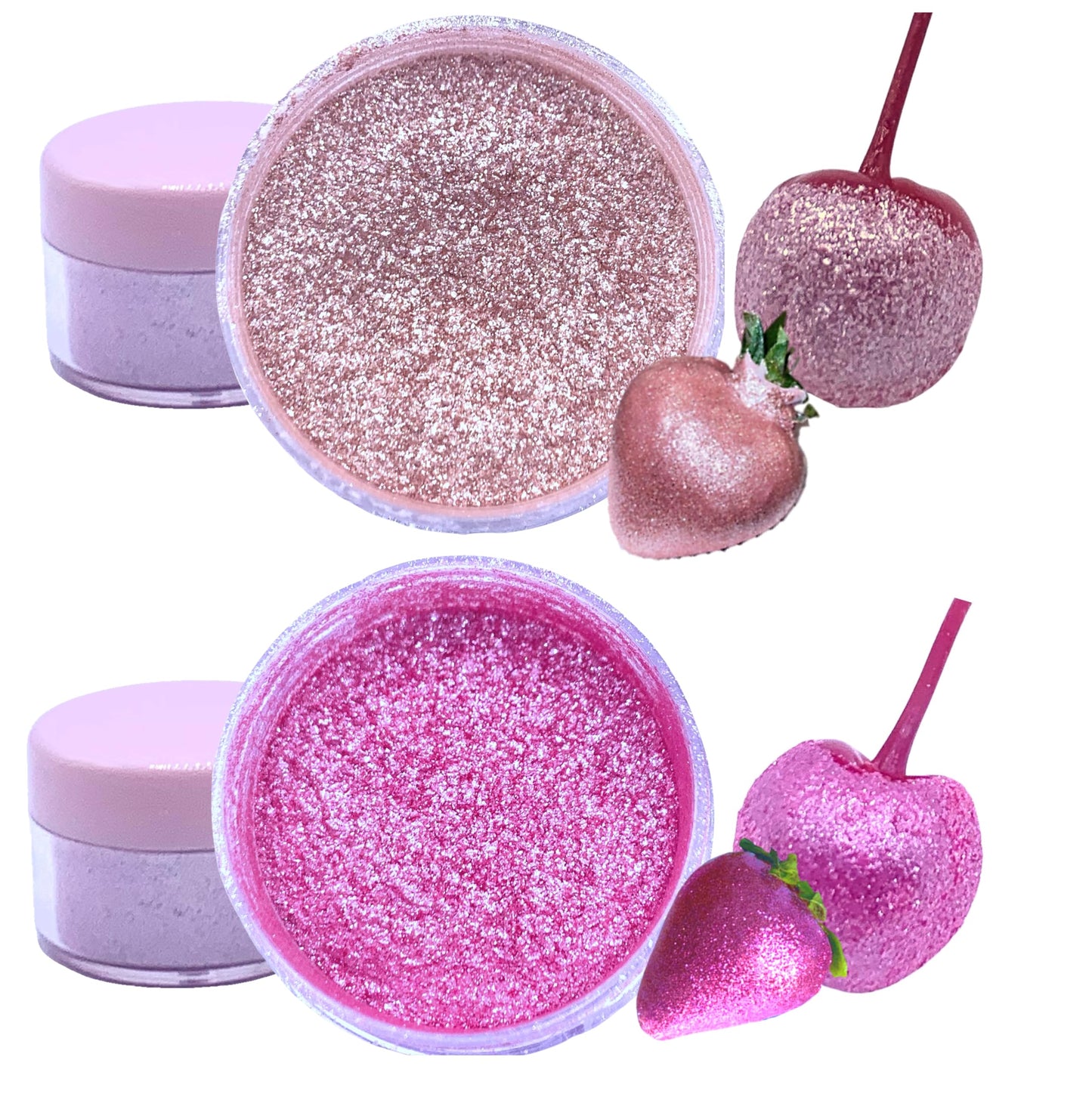 Cake Glitter Disc Dust for cake decoration Cakepop, cake accents, cookies, strawberry chocolate covered (Rosegold)