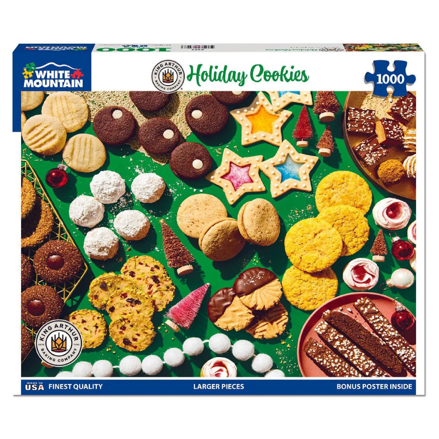 White Mountain 1000 Piece Jigsaw Puzzle Christmas Food Puzzles with Large Pieces Gift for Adults and Family 24x30 - Holiday Cook