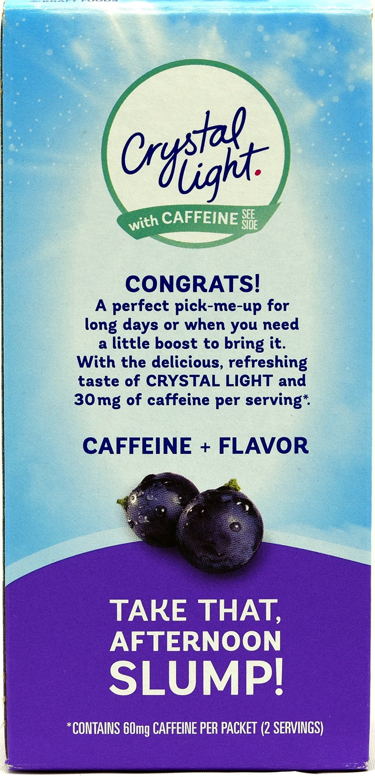Crystal Light On The Go G  Drink Mix with Caffeine, 1.1 oz, 10 Packets, Pack of 5
